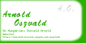 arnold oszvald business card